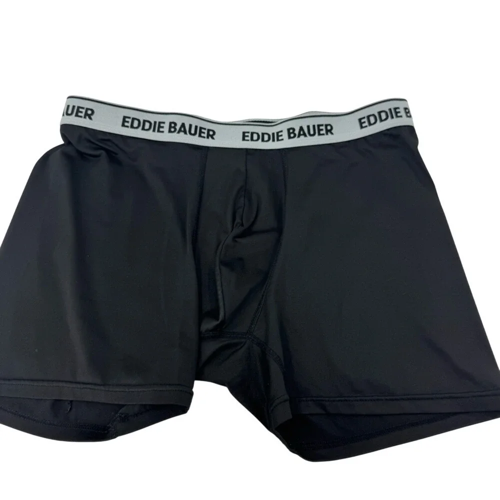 Eddie Bauer‎ Black Boxer Briefs Underwear with Logo Waistband
